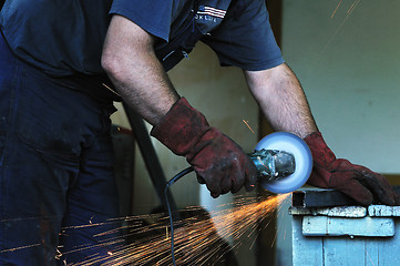 Image showing industry worker sparks