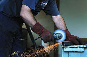 Image showing industry worker sparks