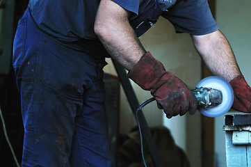 Image showing industry worker sparks