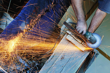 Image showing industry worker sparks