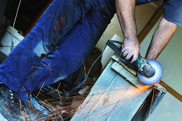 Image showing industry worker sparks