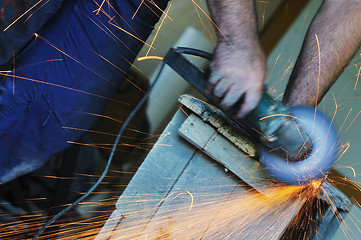 Image showing industry worker sparks