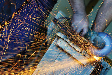 Image showing industry worker sparks