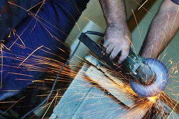 Image showing industry worker sparks