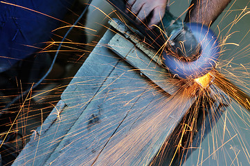 Image showing industry worker sparks