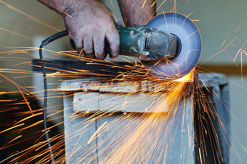 Image showing industry worker sparks