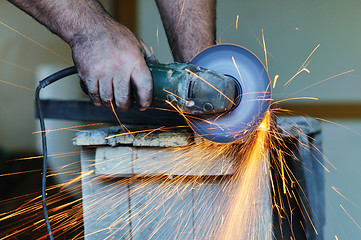 Image showing industry worker sparks