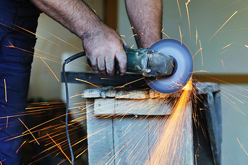 Image showing industry worker sparks