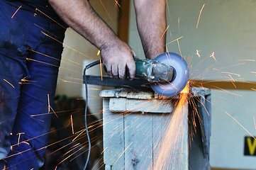 Image showing industry worker sparks