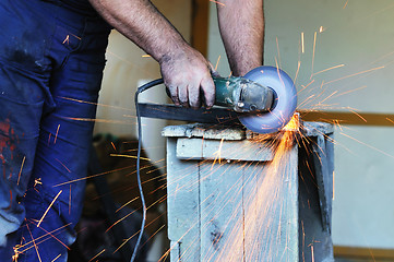 Image showing industry worker sparks