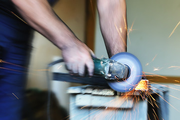 Image showing industry worker sparks