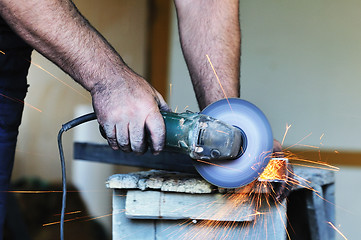 Image showing industry worker sparks