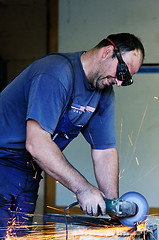 Image showing industry worker sparks