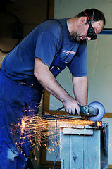 Image showing industry worker sparks