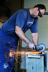 Image showing industry worker sparks