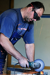 Image showing industry worker sparks