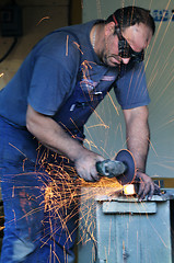 Image showing industry worker sparks