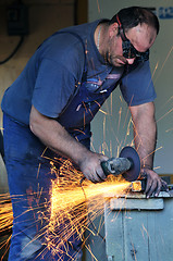 Image showing industry worker sparks