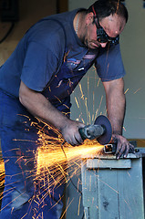 Image showing industry worker sparks