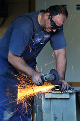 Image showing industry worker sparks