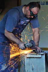 Image showing industry worker sparks