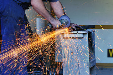 Image showing industry worker sparks