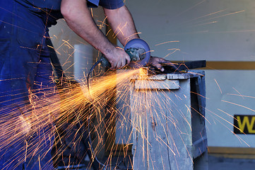 Image showing industry worker sparks