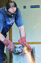 Image showing industry worker sparks