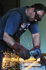 Image showing industry worker sparks