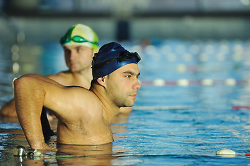 Image showing swimming race winner