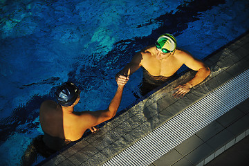 Image showing swimming race winner