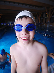 Image showing .children having fun at swimming pool