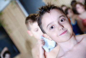 Image showing .children having fun at swimming pool