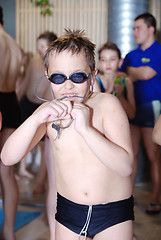 Image showing .children having fun at swimming pool