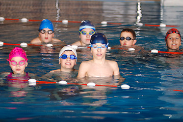 Image showing .childrens having fun in a swimming pool