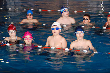 Image showing .childrens having fun in a swimming pool