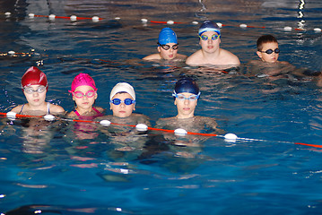 Image showing .childrens having fun in a swimming pool