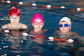 Image showing .childrens having fun in a swimming pool