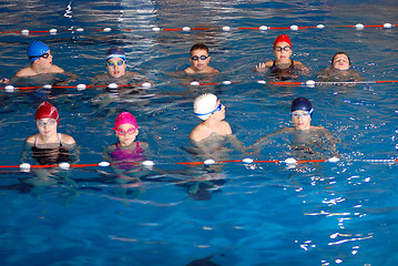 Image showing .childrens having fun in a swimming pool