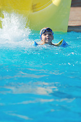 Image showing water slide fun on outdoor pool