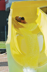 Image showing water slide fun on outdoor pool