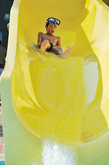 Image showing water slide fun on outdoor pool