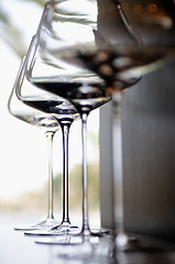 Image showing Empty very elegant wine glasses 