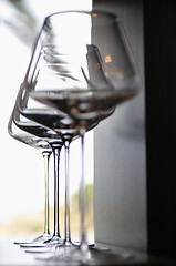 Image showing Empty very elegant wine glasses 