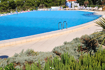 Image showing Outdoor pool in nice hotel