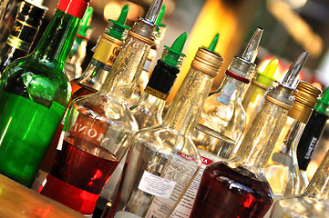 Image showing Many bottles of alcohol