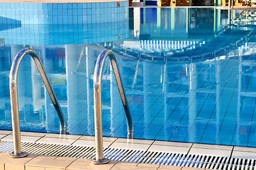 Image showing Outdoor pool in nice hotel