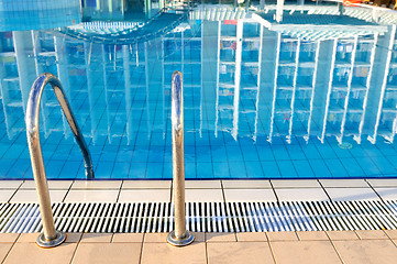 Image showing Outdoor pool in nice hotel