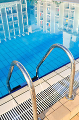 Image showing Outdoor pool in nice hotel