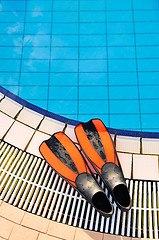 Image showing Scuba on the edge of outdoor pool